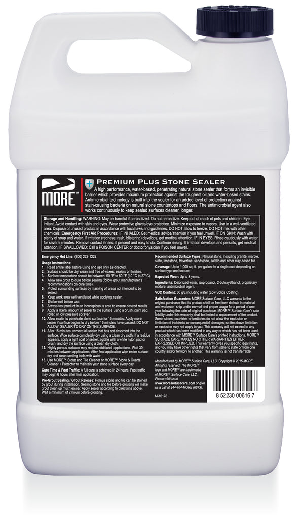 MORE™ Premium Plus Stone Sealer - w/Antimicrobial Protection